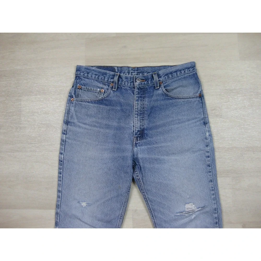 Vintage Y2K Levis 517 Cowboy Cut Jeans Mens (33x30) Distressed Saddleman Bootcut - Picture 3 of 14